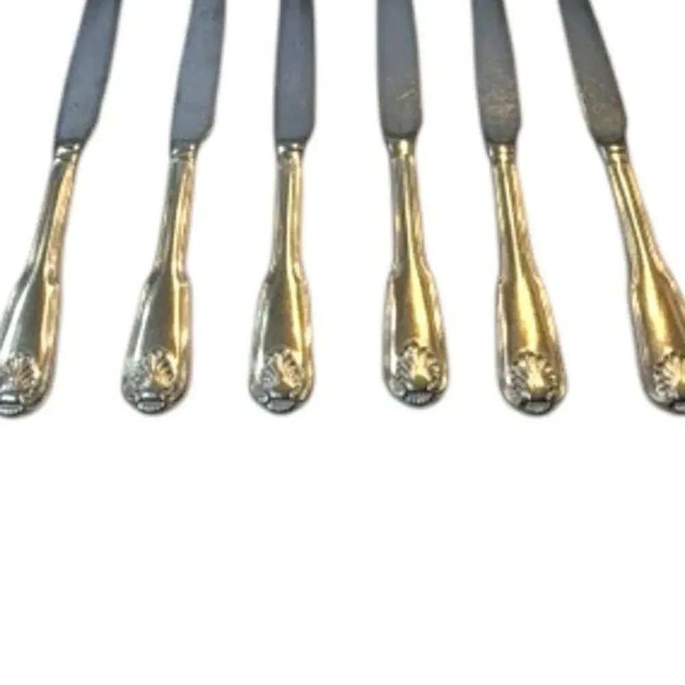 Towle London Shell French Hollow Dinner Knives Germany Set of 6